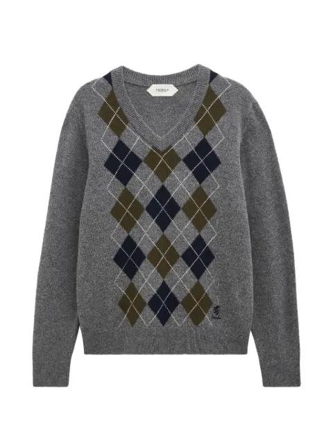 argyle V-neck sweater by PRINGLE OF SCOTLAND