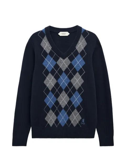 argyle V-neck sweater by PRINGLE OF SCOTLAND