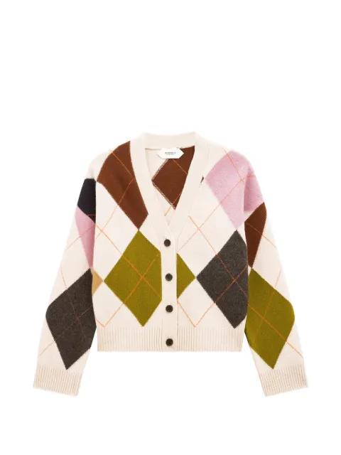 argyle buttoned cardigan by PRINGLE OF SCOTLAND