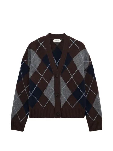 argyle cashmere cardigan by PRINGLE OF SCOTLAND