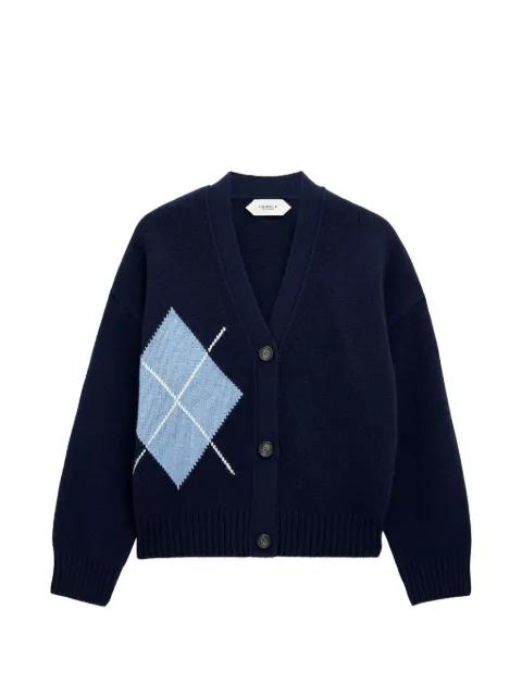 argyle cashmere cardigan by PRINGLE OF SCOTLAND