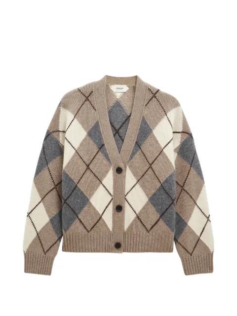 argyle cashmere cardigan by PRINGLE OF SCOTLAND