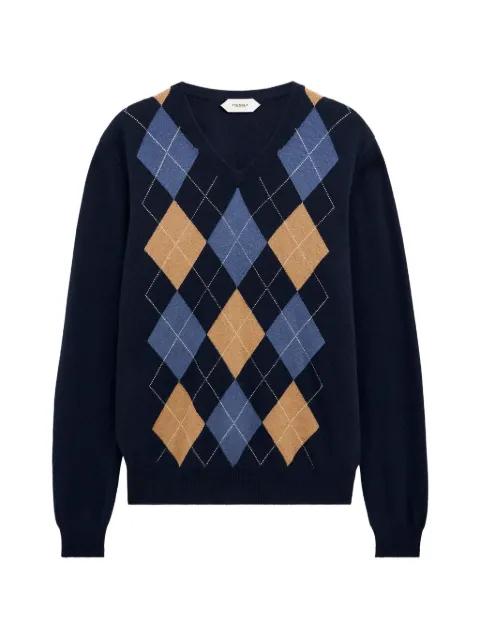 argyle-pattern V-neck sweater by PRINGLE OF SCOTLAND