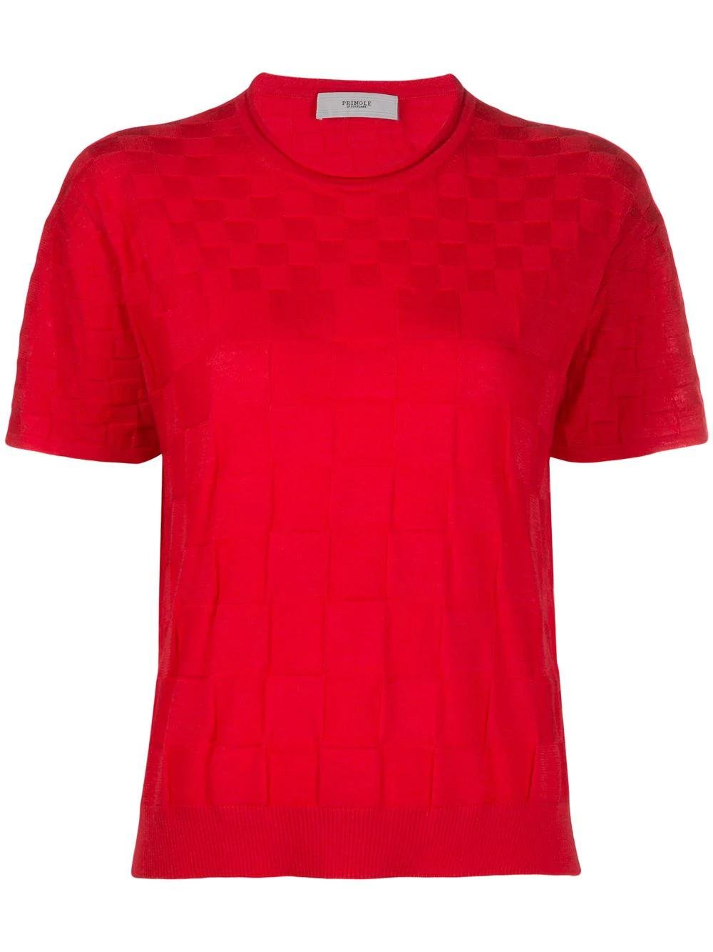 checkerboard knitted T-shirt by PRINGLE OF SCOTLAND