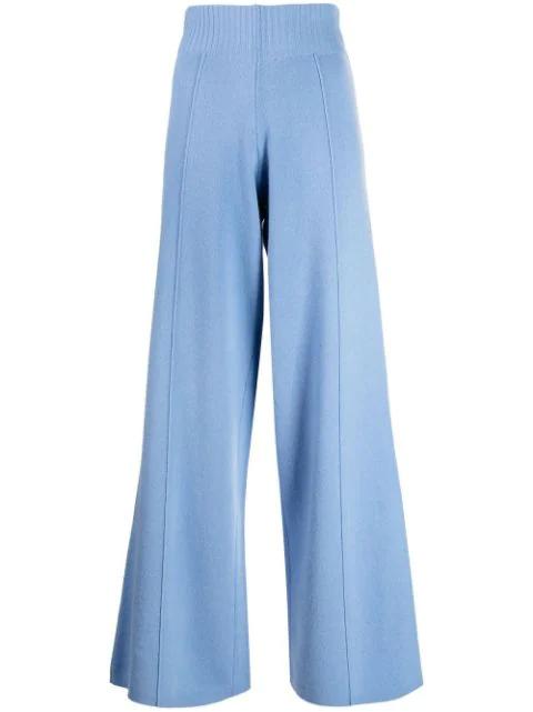 high-waisted knitted trousers by PRINGLE OF SCOTLAND