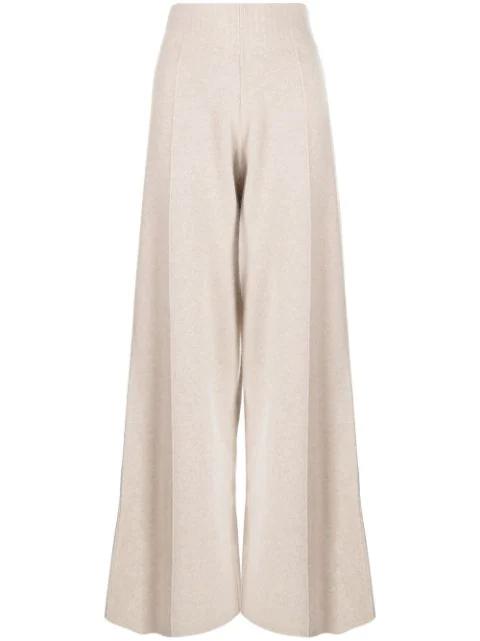 high-waisted knitted trousers by PRINGLE OF SCOTLAND