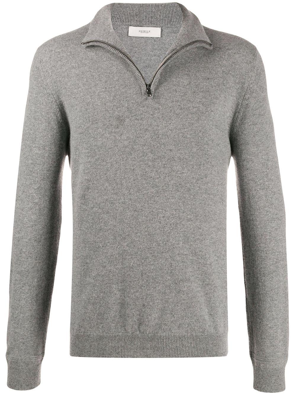 zipped neck fine knit jumper by PRINGLE OF SCOTLAND