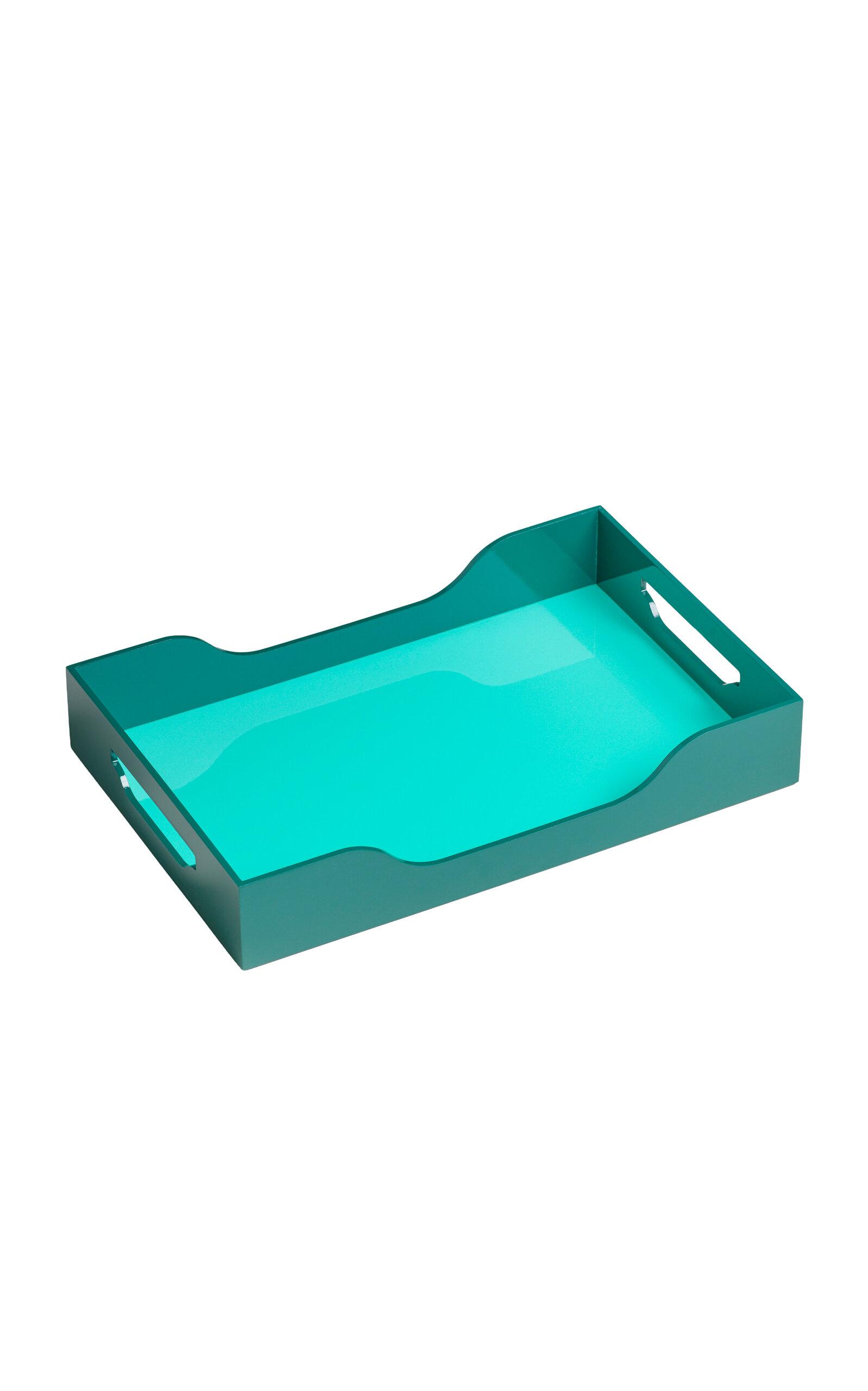 Printworks - Swell Lacquered Tray - Turquoise - Moda Operandi by PRINTWORKS