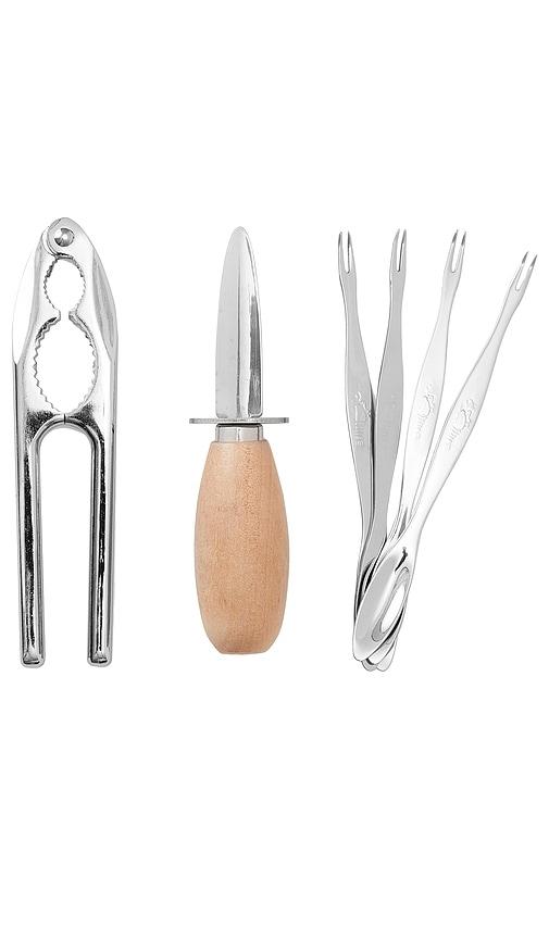 Printworks The Essentials Seafood Tools in Beige/Red by PRINTWORKS