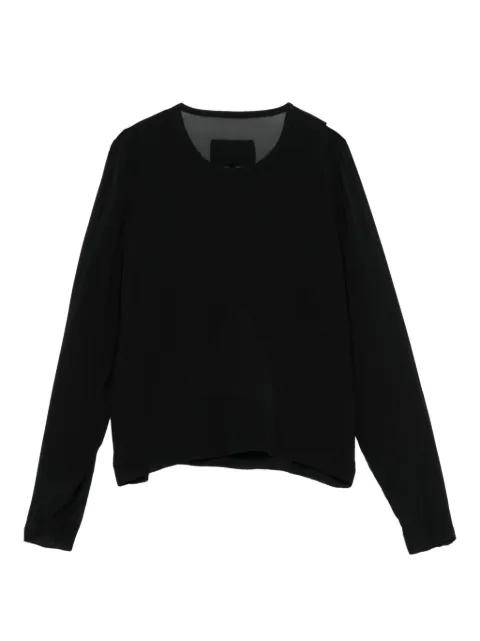 sheer-panel long-sleeve T-shirt by PRIVATE 0204