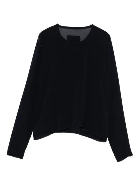 sheer-panel long-sleeve top by PRIVATE 0204
