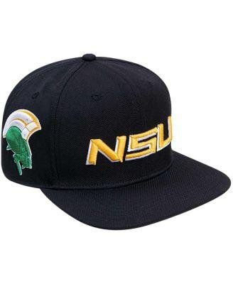Men's Black Norfolk State Spartans Arch Over Logo Evergreen Snapback Hat by PRO STANDARD