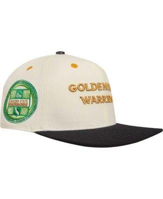 Men's Cream, Black Golden State Warriors Album Cover Snapback Hat by PRO STANDARD