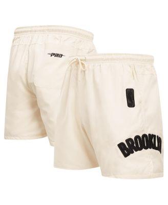 Men's Cream Brooklyn Nets Triple Tonal Woven Shorts by PRO STANDARD