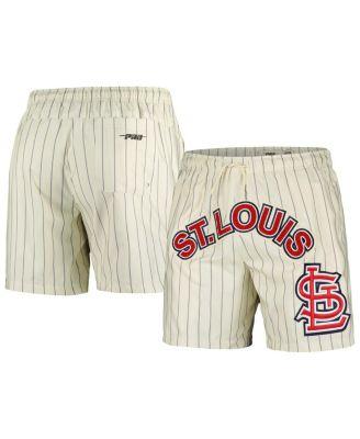 Men's Cream St. Louis Cardinals Pinstripe Retro Classic Woven Shorts by PRO STANDARD
