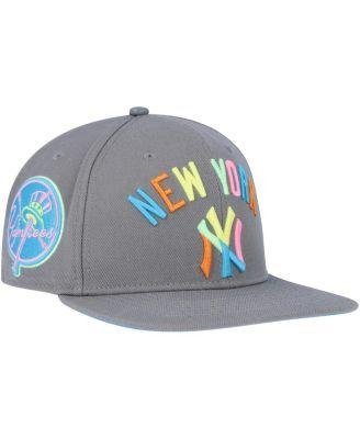 Men's Gray New York Yankees Washed Neon Snapback Hat by PRO STANDARD