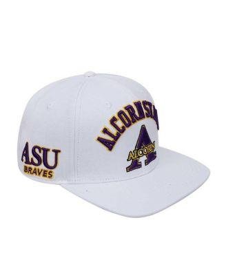 Men's White Alcorn State Braves Arch Over Evergreen Wool Snapback Hat by PRO STANDARD