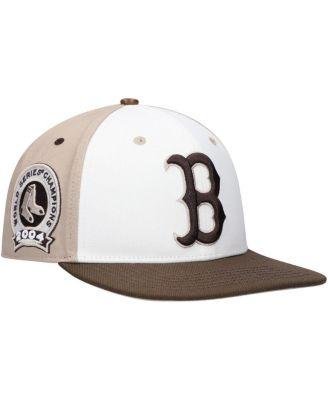 Men's White, Brown Boston Red Sox Chocolate Ice Cream Drip Snapback Hat by PRO STANDARD
