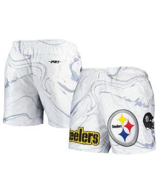Men's White Pittsburgh Steelers Allover Marble Print Shorts by PRO STANDARD
