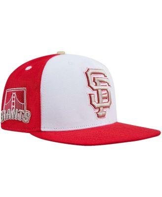 Men's White, Red San Francisco Giants Strawberry Ice Cream Drip Snapback Hat by PRO STANDARD