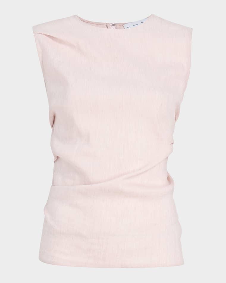 Anoushka Ruched Slub Linen Top by PROENZA SCHOULER