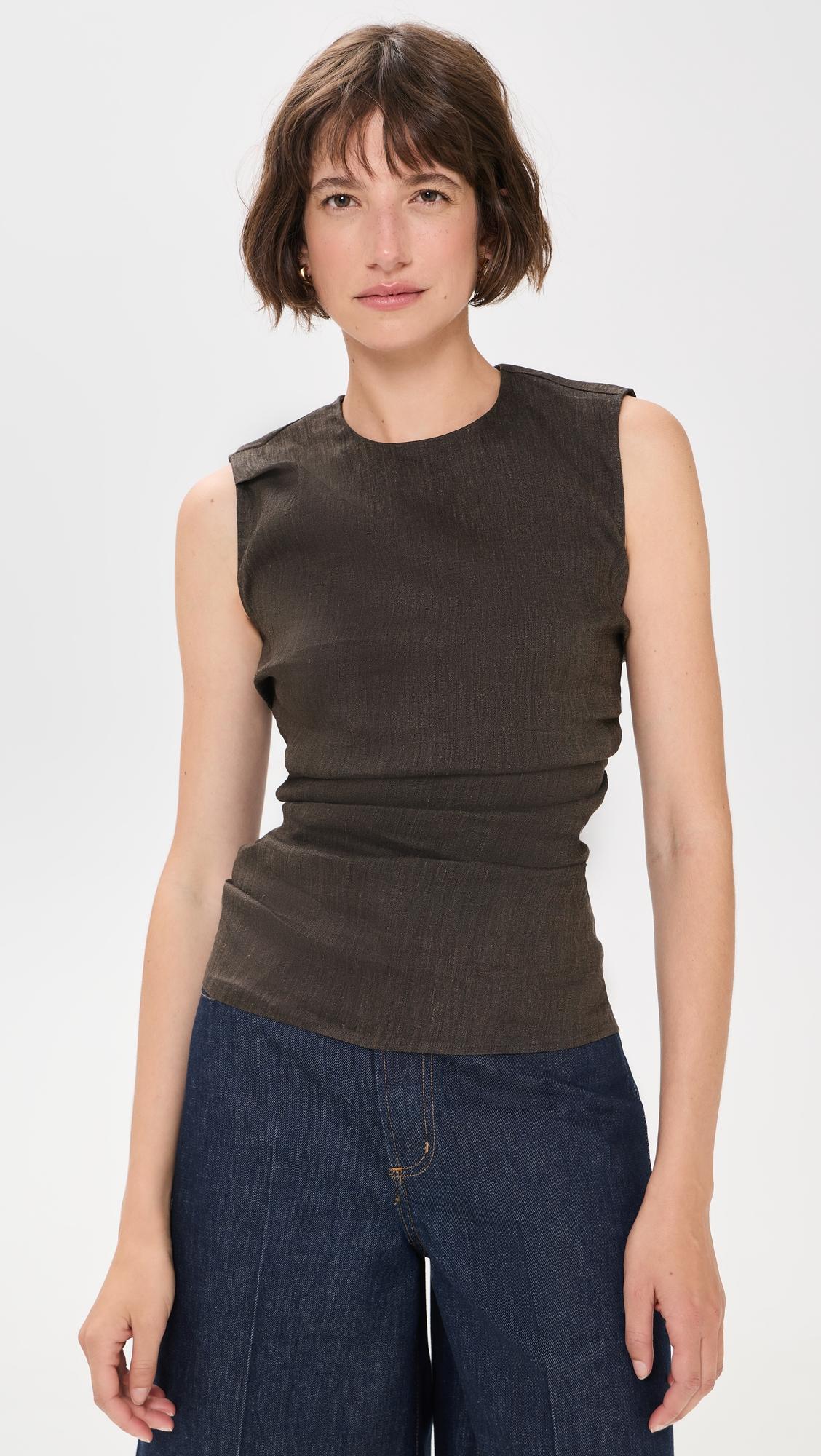 Anoushka Top In Linen Slub by PROENZA SCHOULER