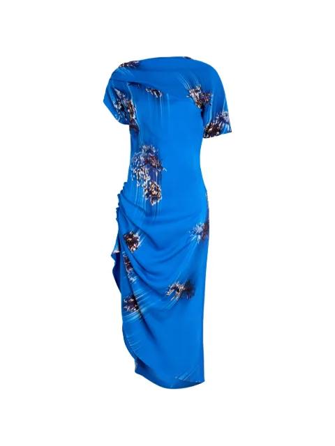 Antonella printed draped midi dress by PROENZA SCHOULER