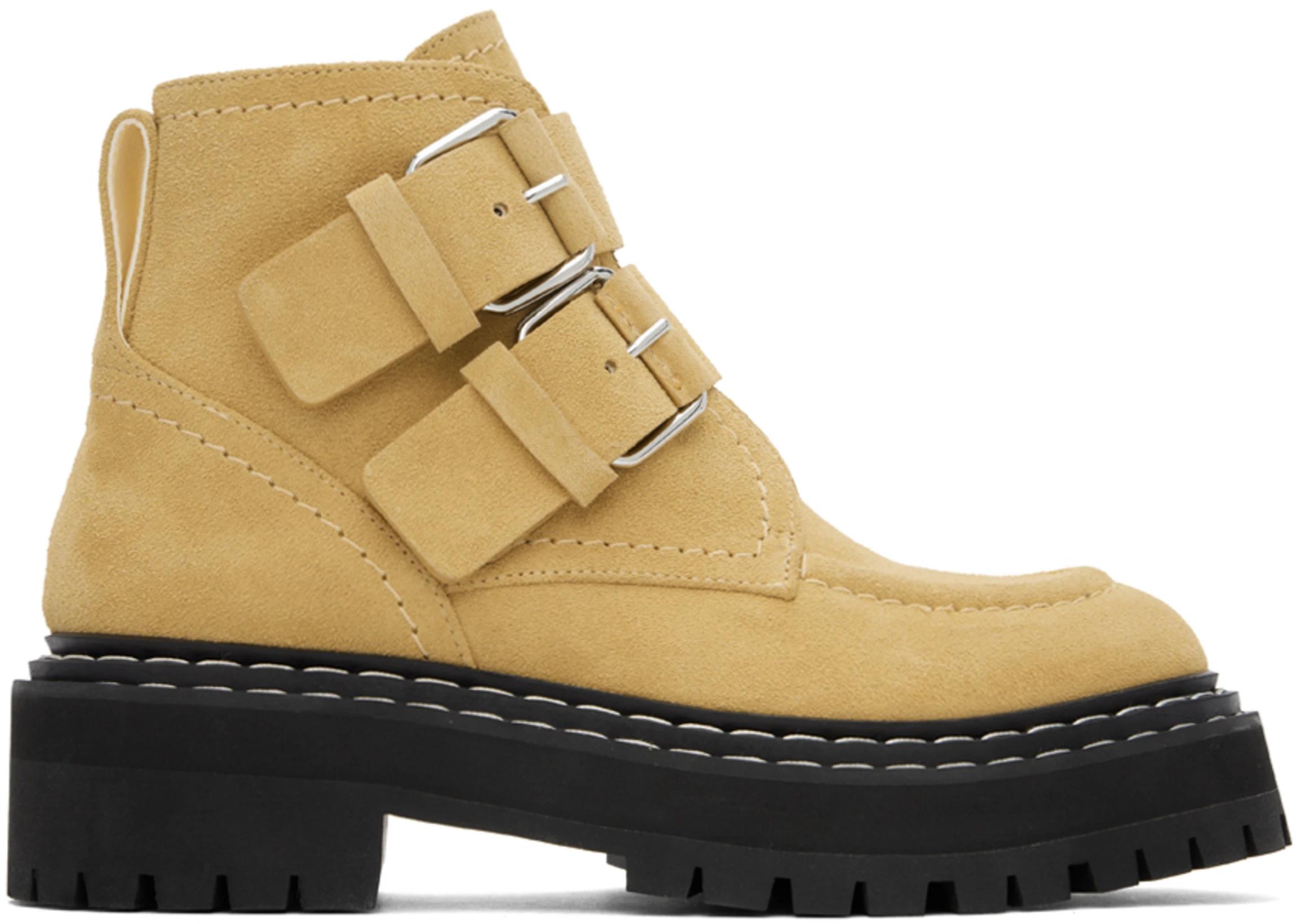 Beige Lug Sole Buckle Boots by PROENZA SCHOULER