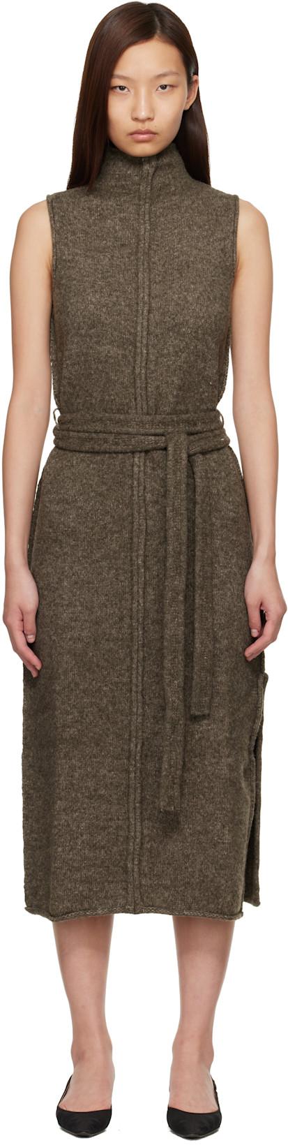 Brown Proenza Schouler White Label Zola Knit Midi Dress by PROENZA SCHOULER
