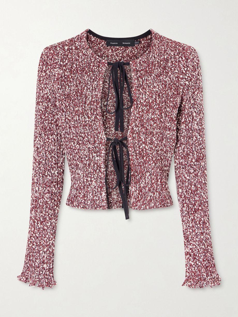 Colette tie-front cotton-blend bouclé cardigan by PROENZA SCHOULER
