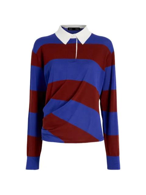 Corinna striped draped polo top by PROENZA SCHOULER