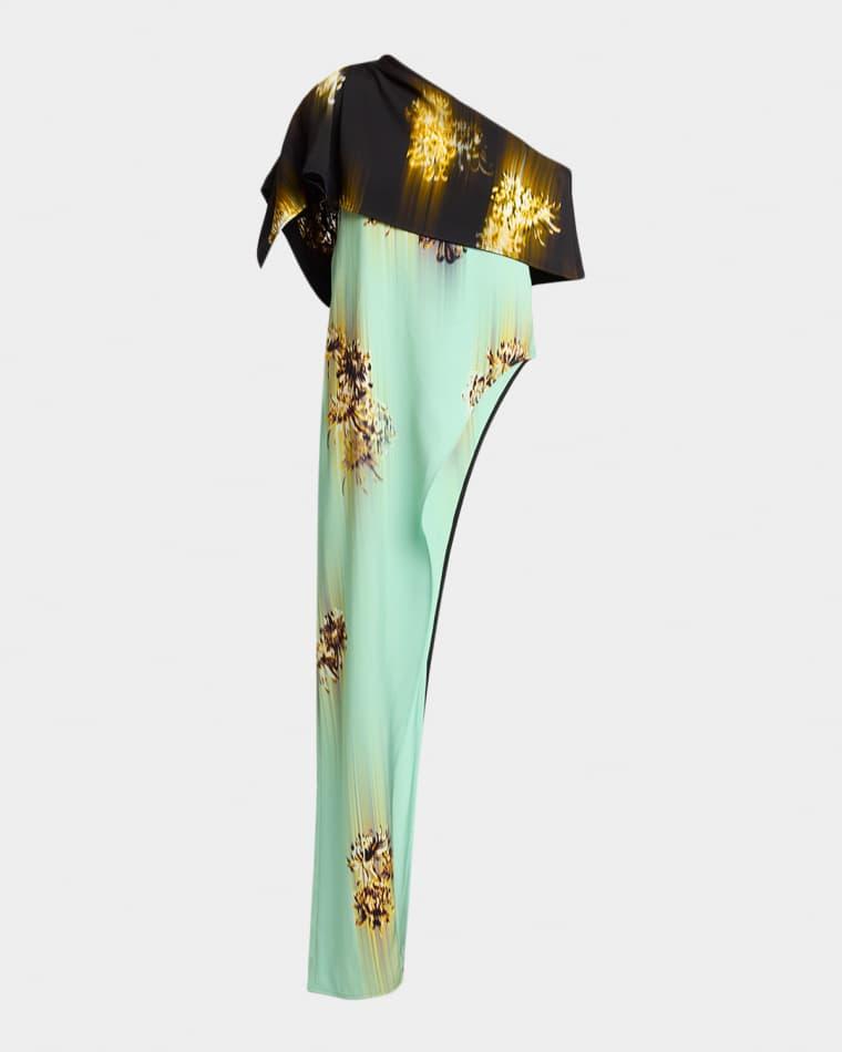 Haya Printed Asymmetric Draped Top by PROENZA SCHOULER