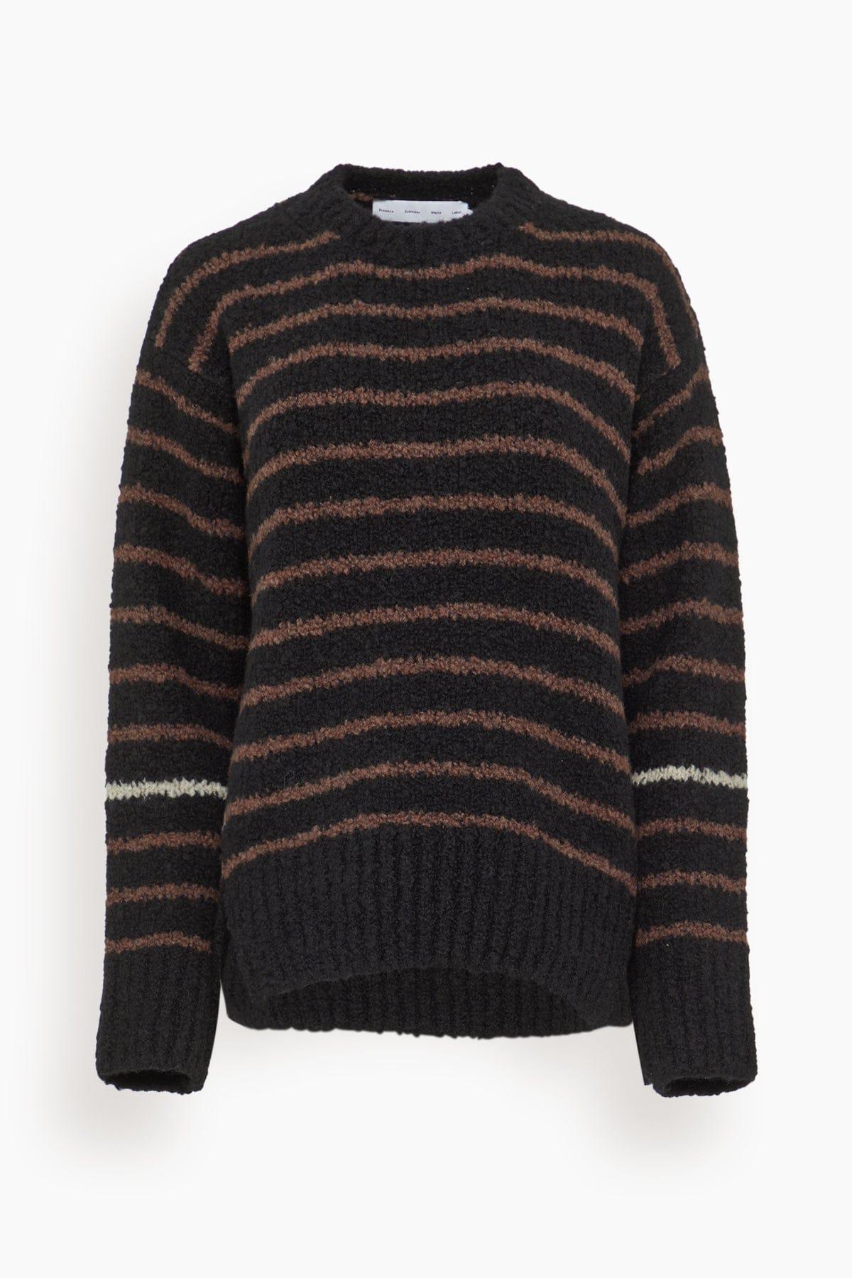 Leonie Sweater in Stripe Wool Black Multi by PROENZA SCHOULER