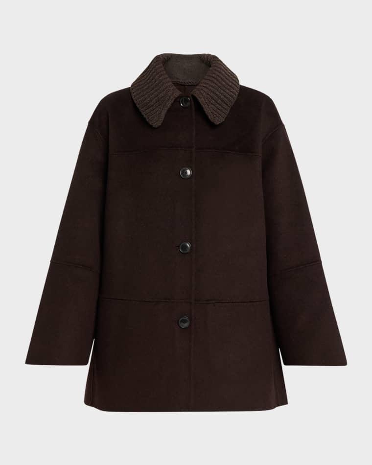 Lisa Double-Face Wool Coat with Removable Collar by PROENZA SCHOULER