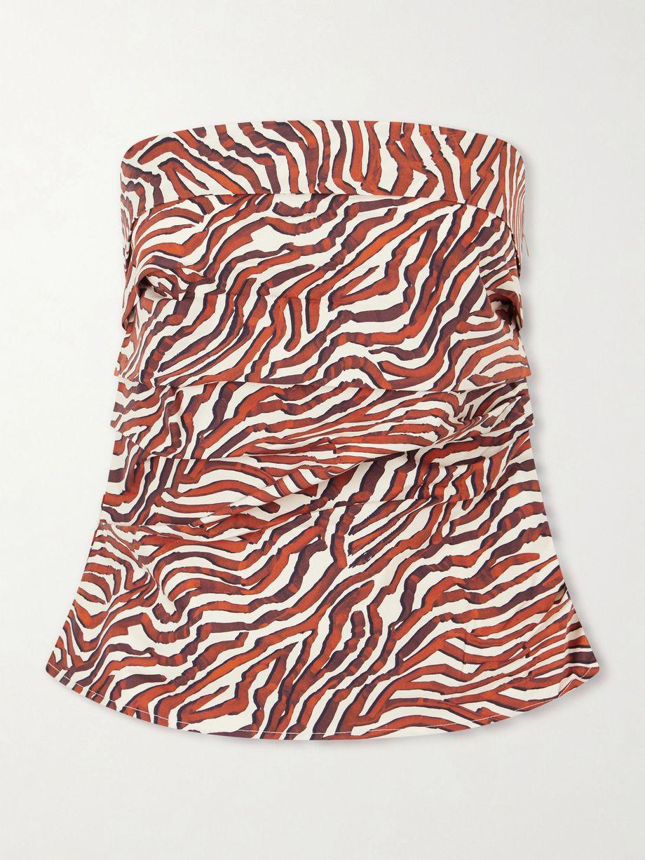 Maisy strapless printed cotton-blend poplin top by PROENZA SCHOULER