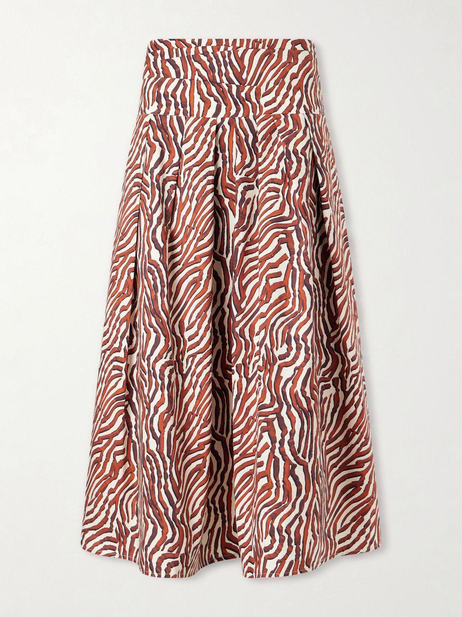 Nessa pleated printed cotton-blend poplin maxi skirt by PROENZA SCHOULER