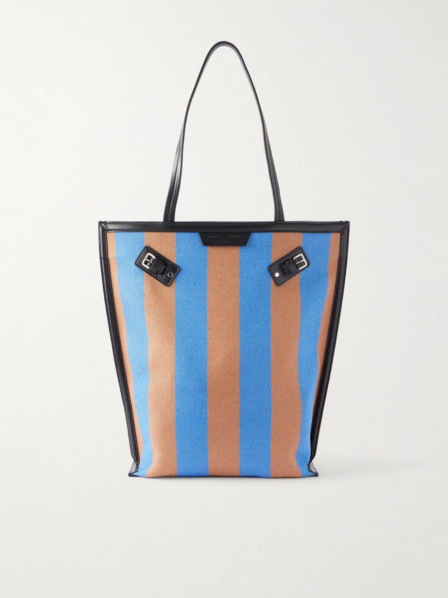 North South Days striped leather-trimmed canvas tote by PROENZA SCHOULER
