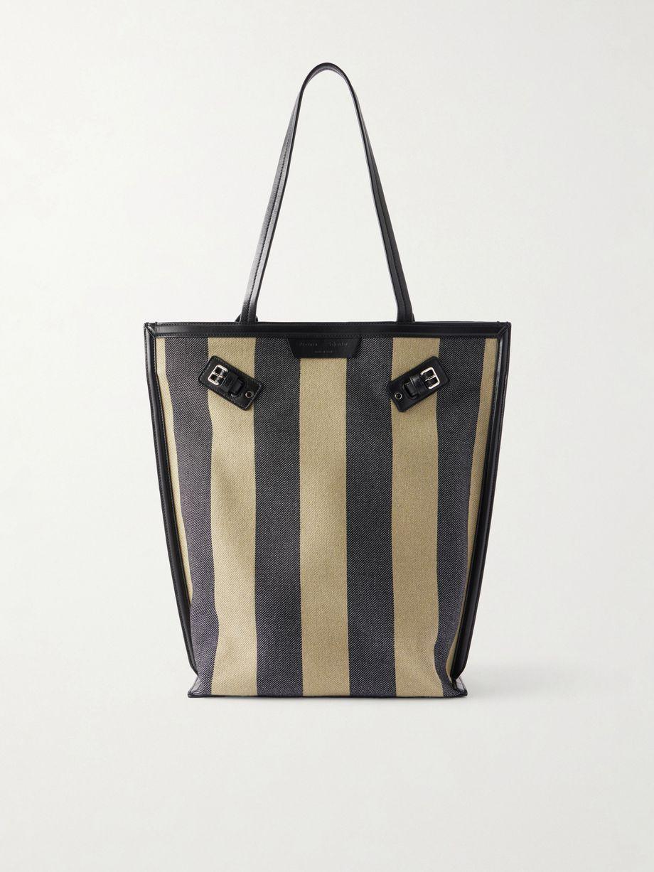 North South Days striped leather-trimmed canvas tote by PROENZA SCHOULER