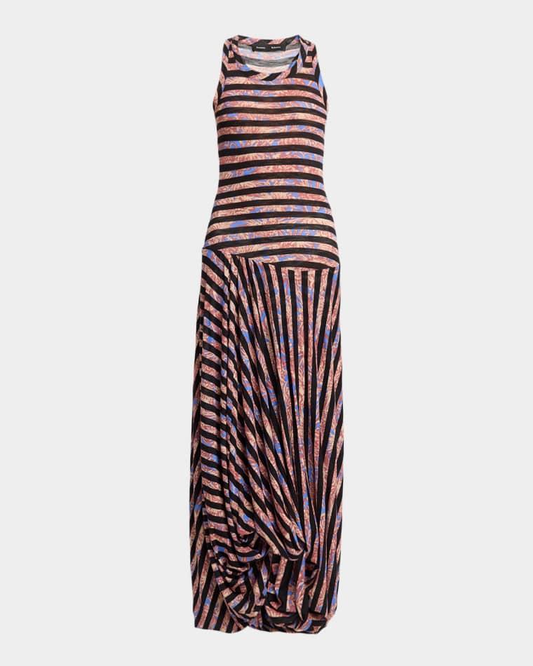 Nour Floral Striped Bubble Maxi Tank Dress by PROENZA SCHOULER