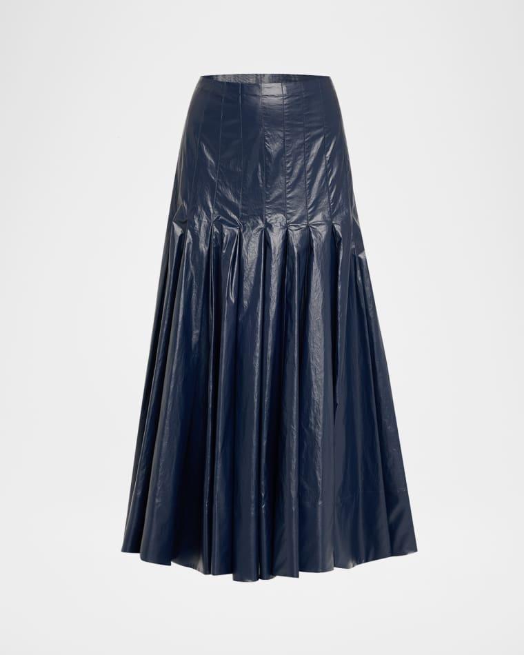 Petra Pleated Lacquered Cotton Skirt by PROENZA SCHOULER