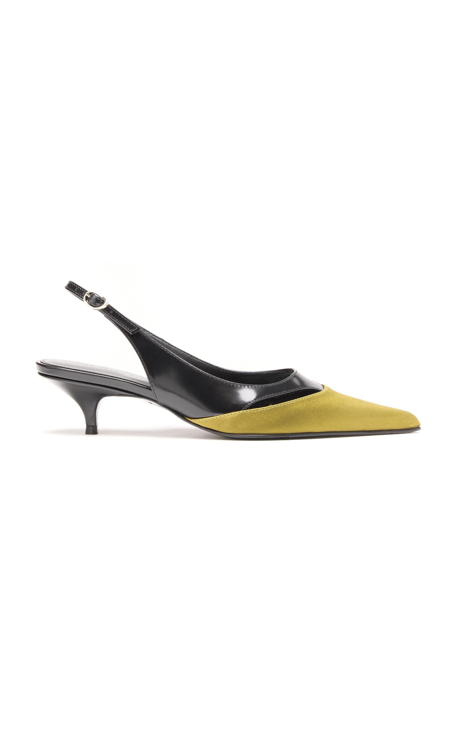 Proenza Schouler Slash Leather and Satin Slingback Pumps - Moda Operandi by PROENZA SCHOULER