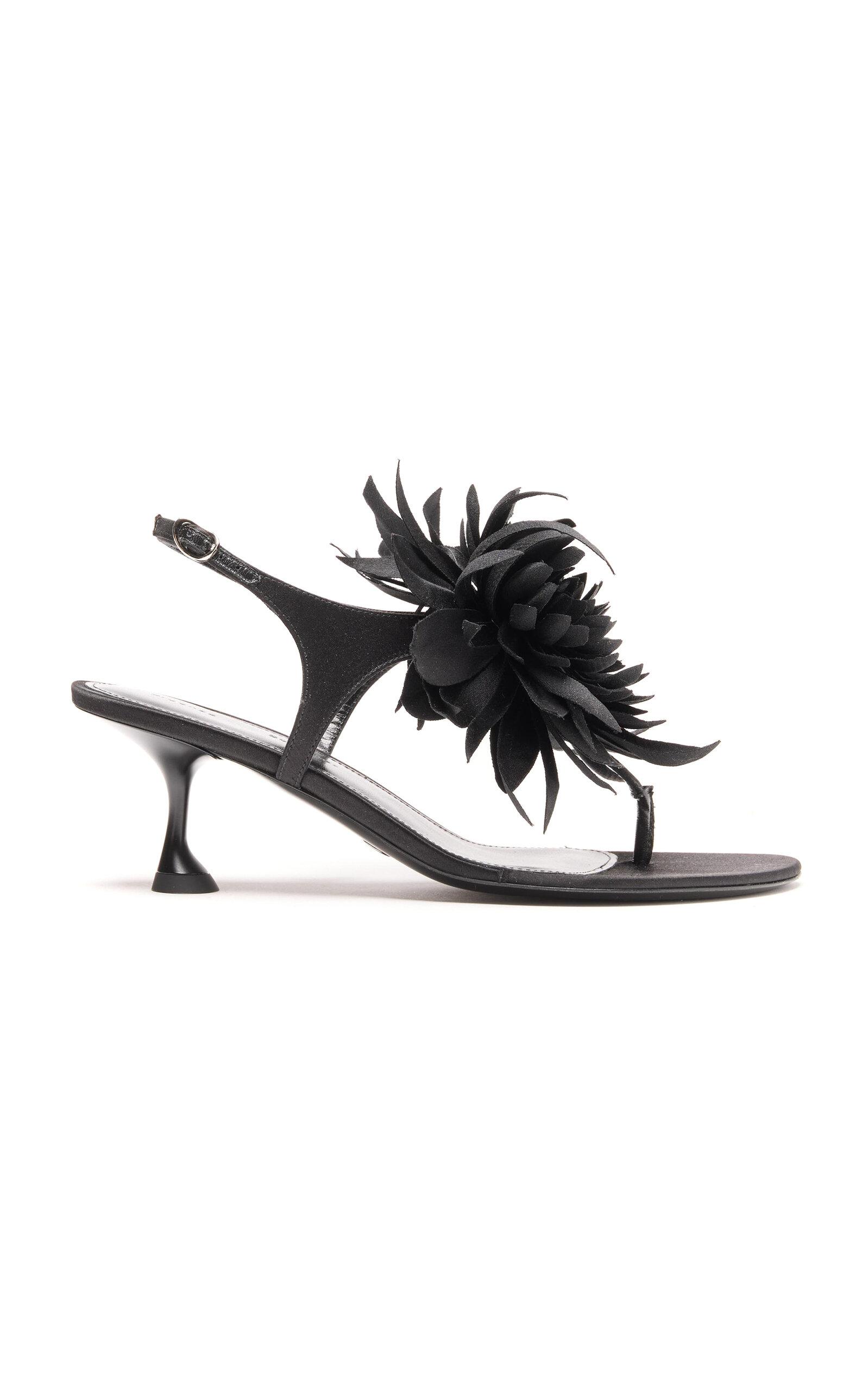 Proenza Schouler Tee Flower-Detailed Satin Thong Sandals - Moda Operandi by PROENZA SCHOULER