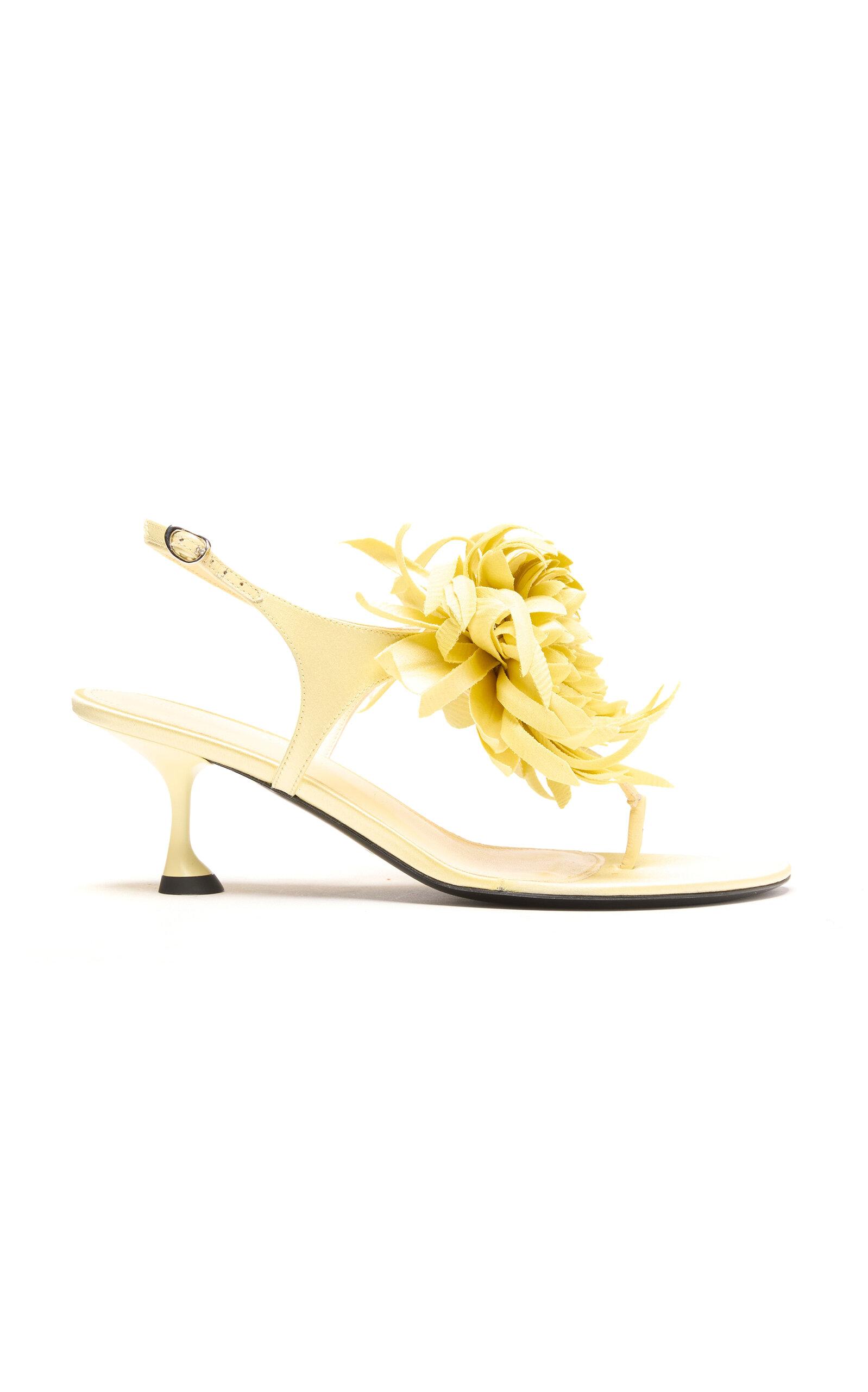 Proenza Schouler Tee Flower-Detailed Satin Thong Sandals - Moda Operandi by PROENZA SCHOULER