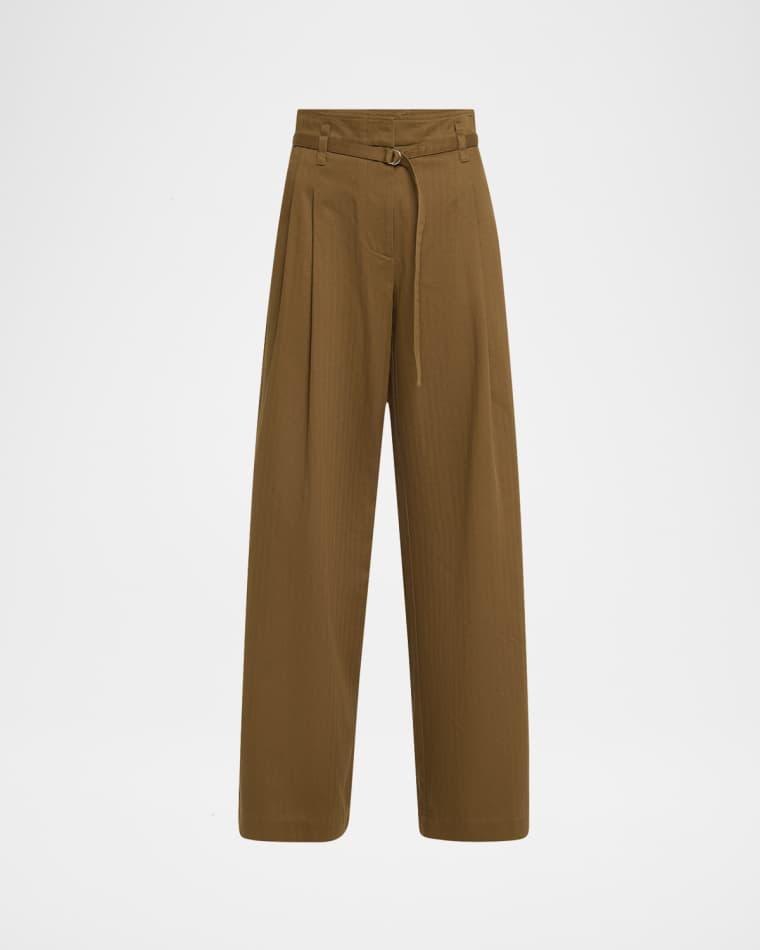 Raver Belted Fine Herringbone Pants by PROENZA SCHOULER