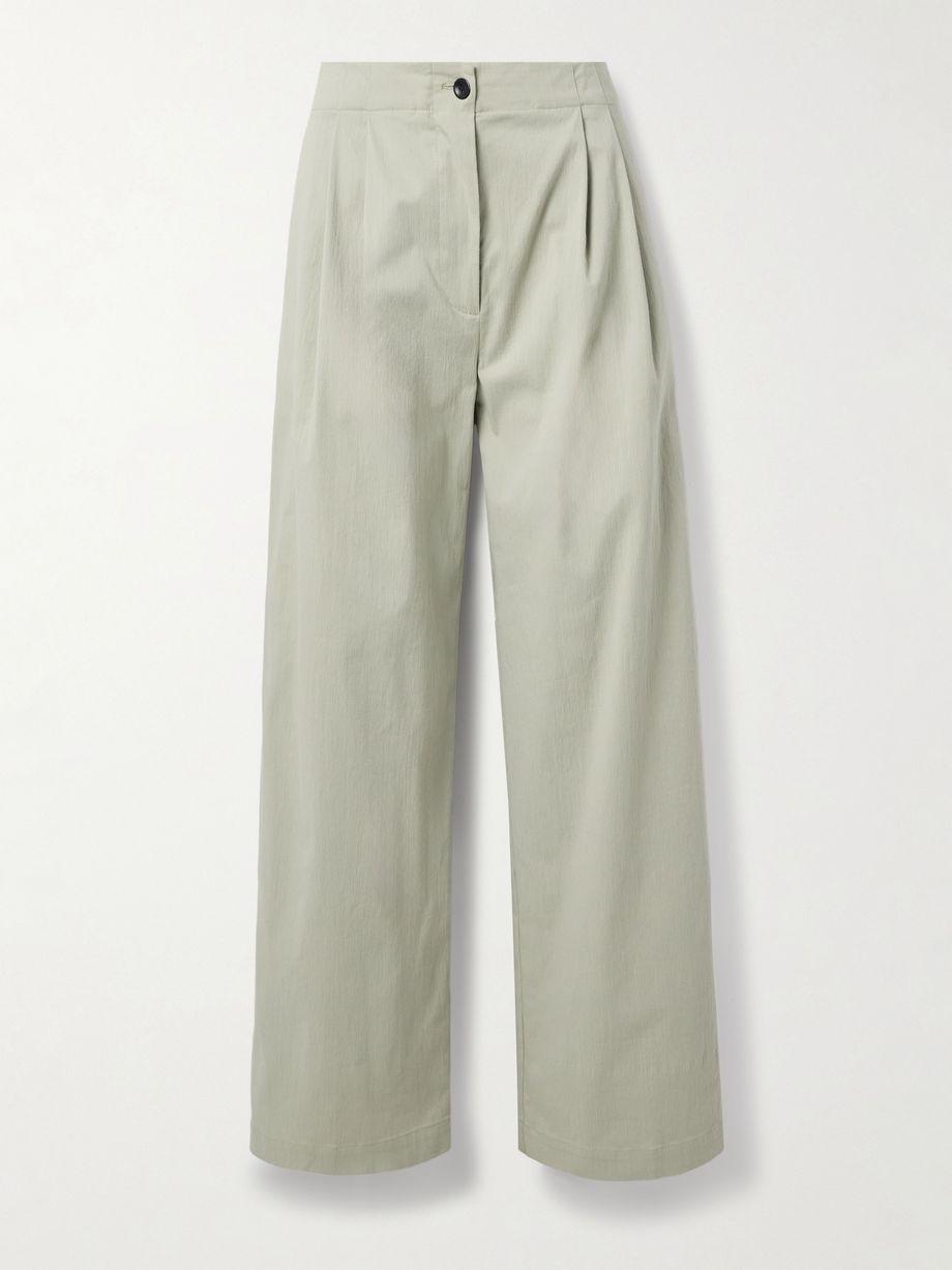 Romina pleated cotton-blend wide-leg pants by PROENZA SCHOULER