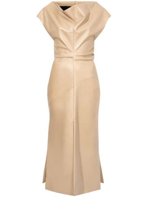 Rosa off-shoulder leather dress by PROENZA SCHOULER