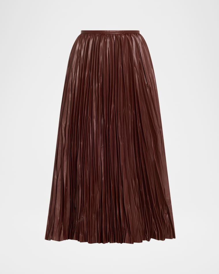 Rosalyn Pleated Vegan Leather Midi Skirt by PROENZA SCHOULER