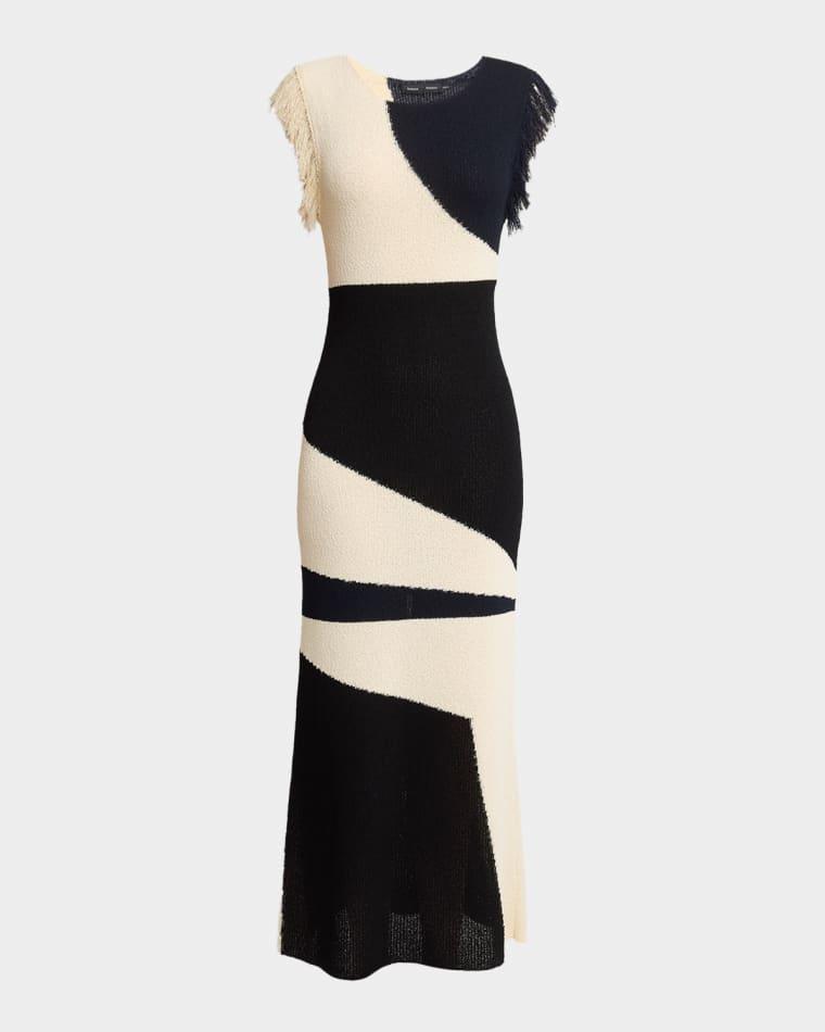 Saskia Intarsia Knit Fringe Trim Dress by PROENZA SCHOULER