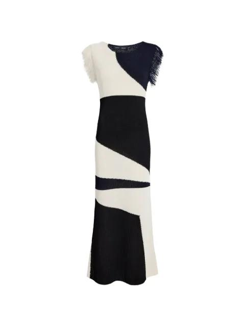 Saskia fringe-trimmed intarsia midi dress by PROENZA SCHOULER