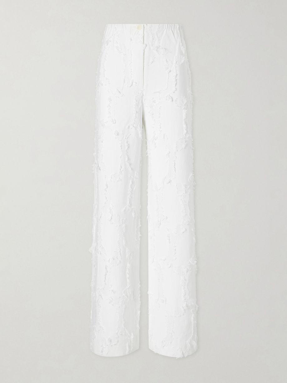 Shilo jacquard-knit cotton-blend straight-leg pants by PROENZA SCHOULER